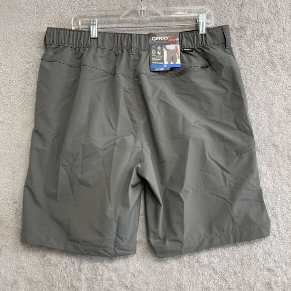 NEW Gerry Men's Size 36 Tech Shorts Gray Stretch Fabric Elastic Waistband UPF - Picture 3 of 6